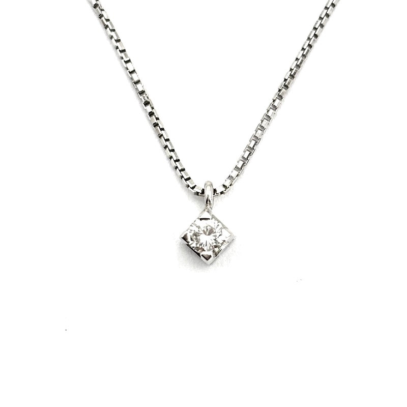 Ciondolo punto luce brillante solitario e oro - 0.10-0.12 ct; 2.58 gr