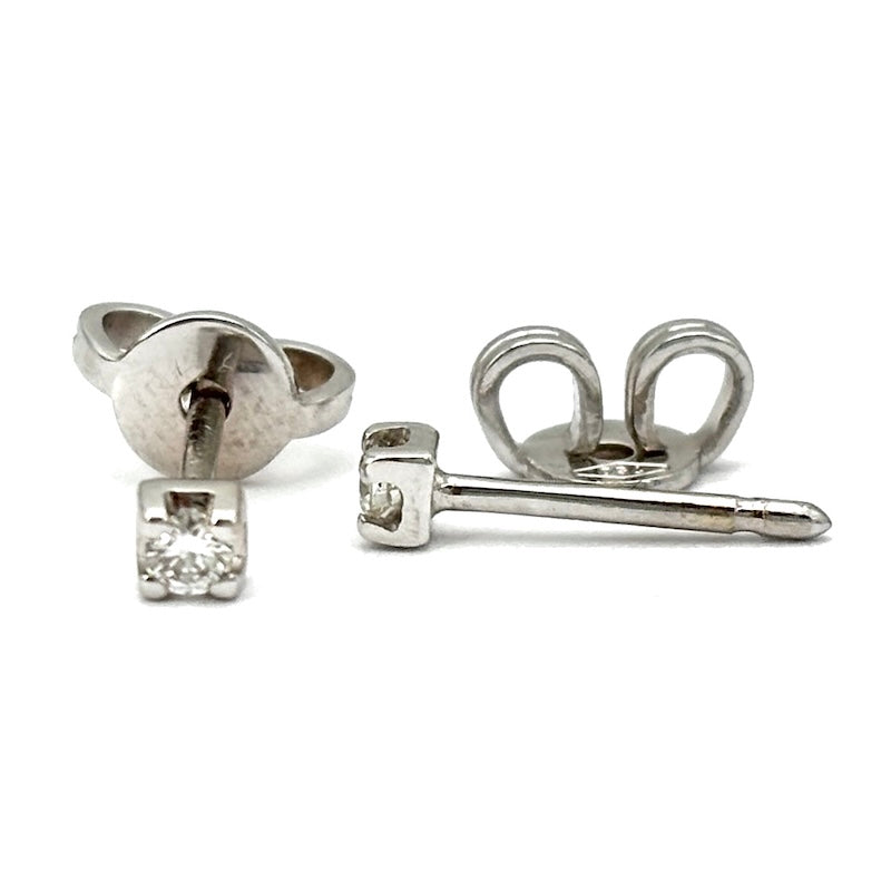 Orecchini punti luce oro e diamanti taglio brillante - 0.07 ct; 1 gr