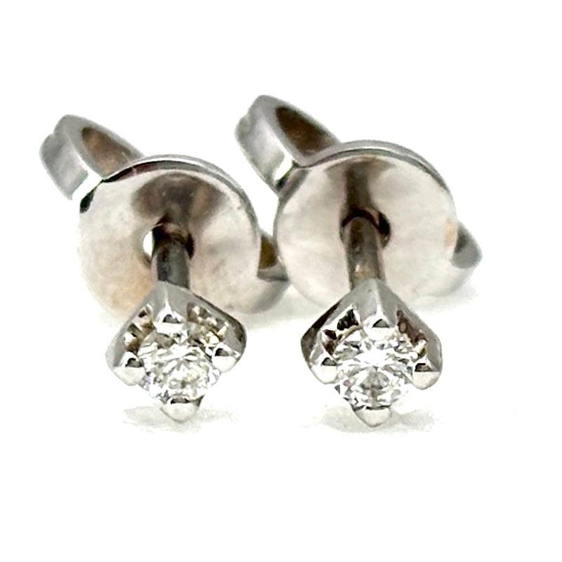 Orecchini punti luce oro e diamanti taglio brillante - 0.07 ct; 1 gr