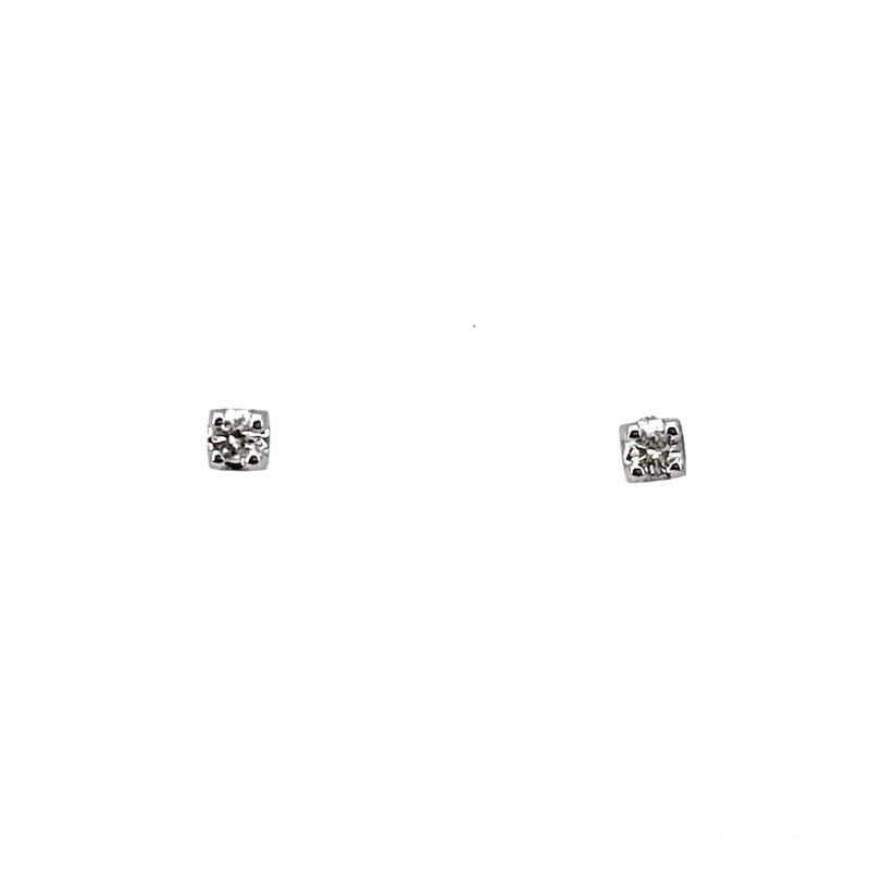 Orecchini punti luce oro e diamanti taglio brillante - 0.07 ct; 1 gr