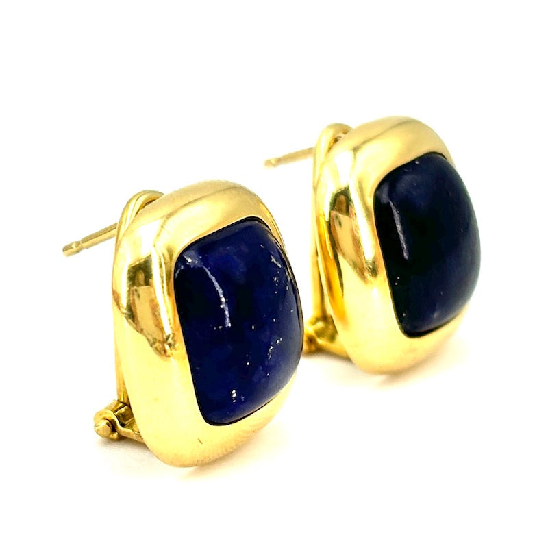 Orecchini squadrati lapis e oro giallo, al lobo - 1.7 cm; 7.29 gr