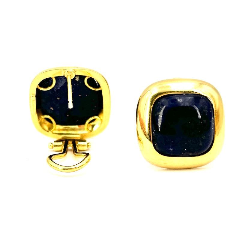 Orecchini squadrati lapis e oro giallo, al lobo - 1.7 cm; 7.29 gr