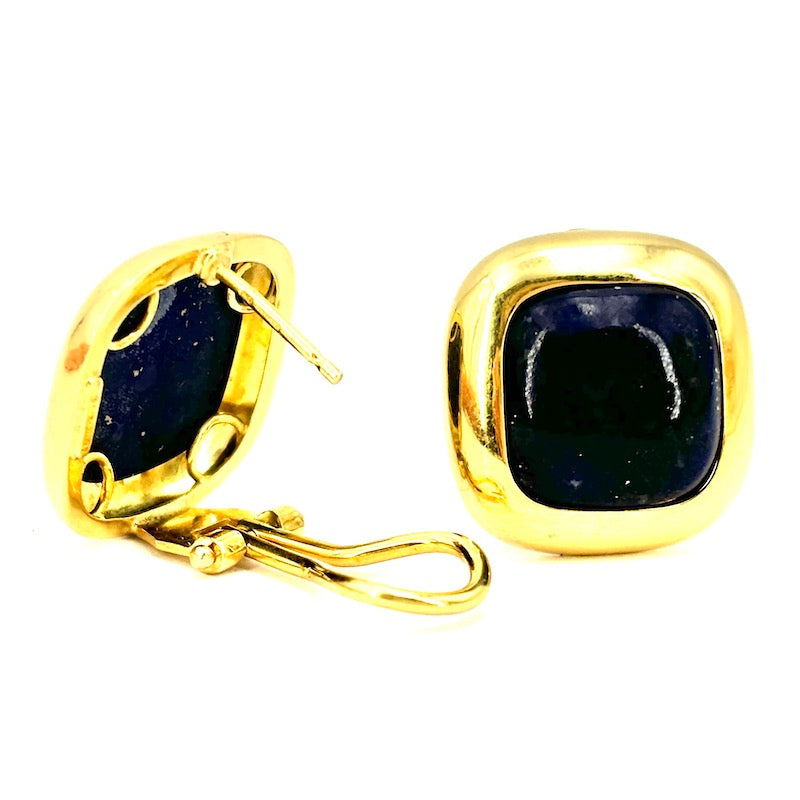 Orecchini squadrati lapis e oro giallo, al lobo - 1.7 cm; 7.29 gr