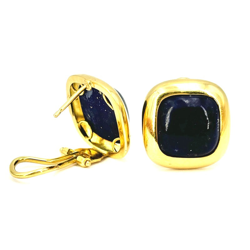 Orecchini squadrati lapis e oro giallo, al lobo - 1.7 cm; 7.29 gr