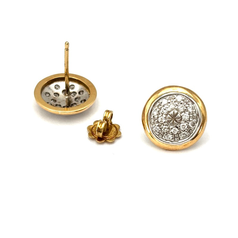 Orecchini toppe brillanti con lunghe gocce di onice staccabili, oro - 12.55 gr