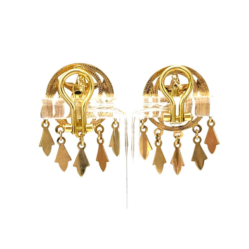 Orecchini vintage d'oro giallo, zingareschi - 2.8 cm; 6.08 gr