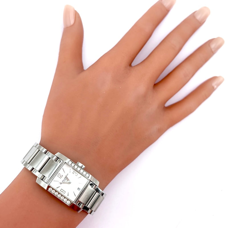 Orologio Baume & Mercier Hampton Lady, acciaio e brillanti. 2007, full set; 64.42 gr
