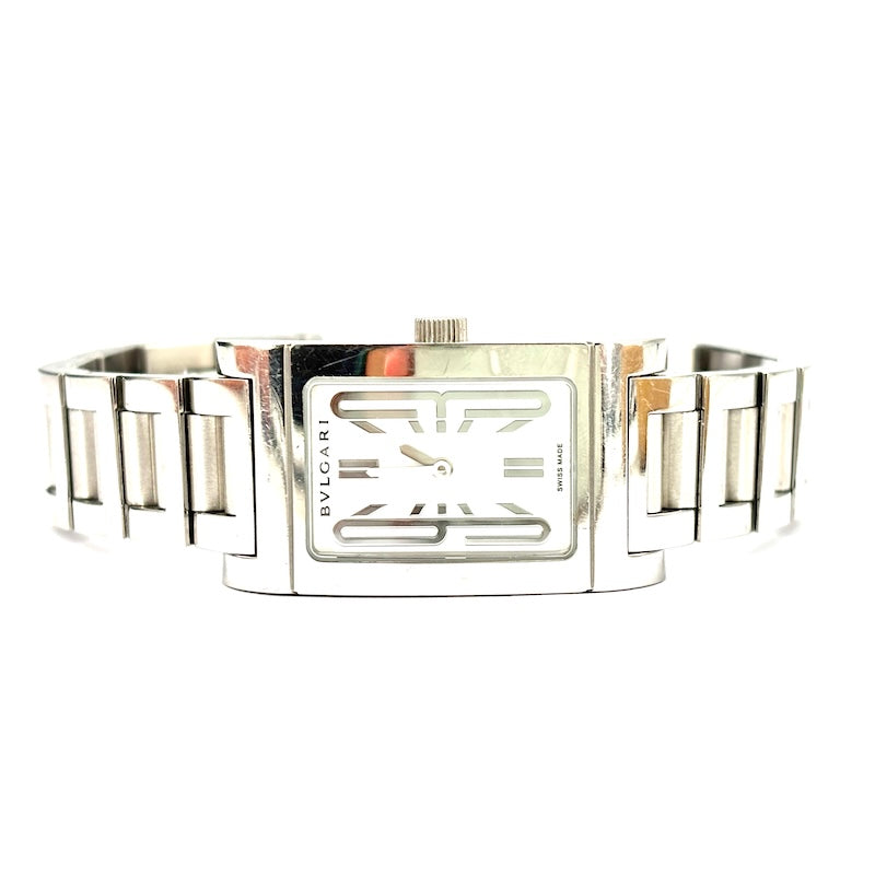 Orologio Bulgari Rettangolo, acciaio. Full set con scatola e garanzia originali; 77.43 g