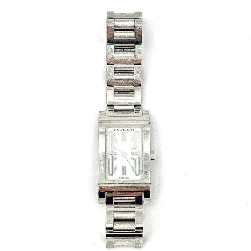 Orologio Bulgari Rettangolo, acciaio. Full set con scatola e garanzia originali; 77.43 g